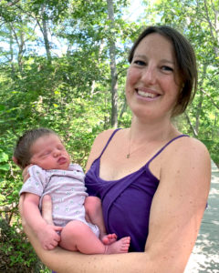 Sadie Hutchings with baby girl Juniper