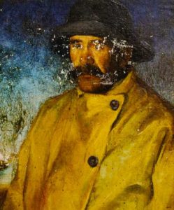 Oscar Gieberich portrait before restoration