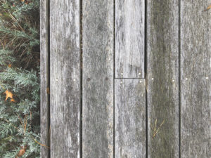 distressed worn mahogany deck