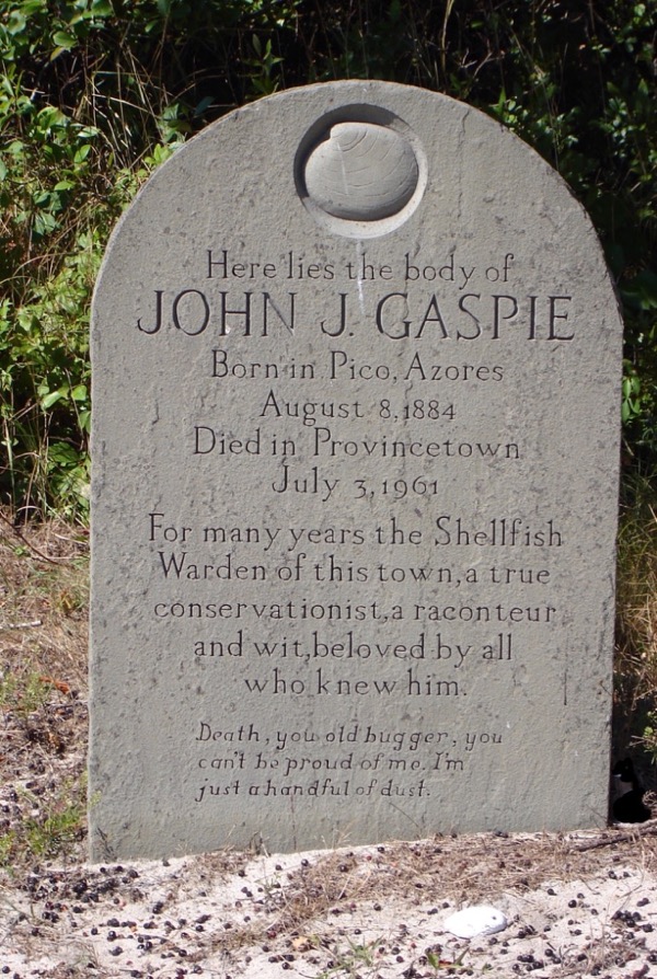 John Gaspie's headstone tribute.