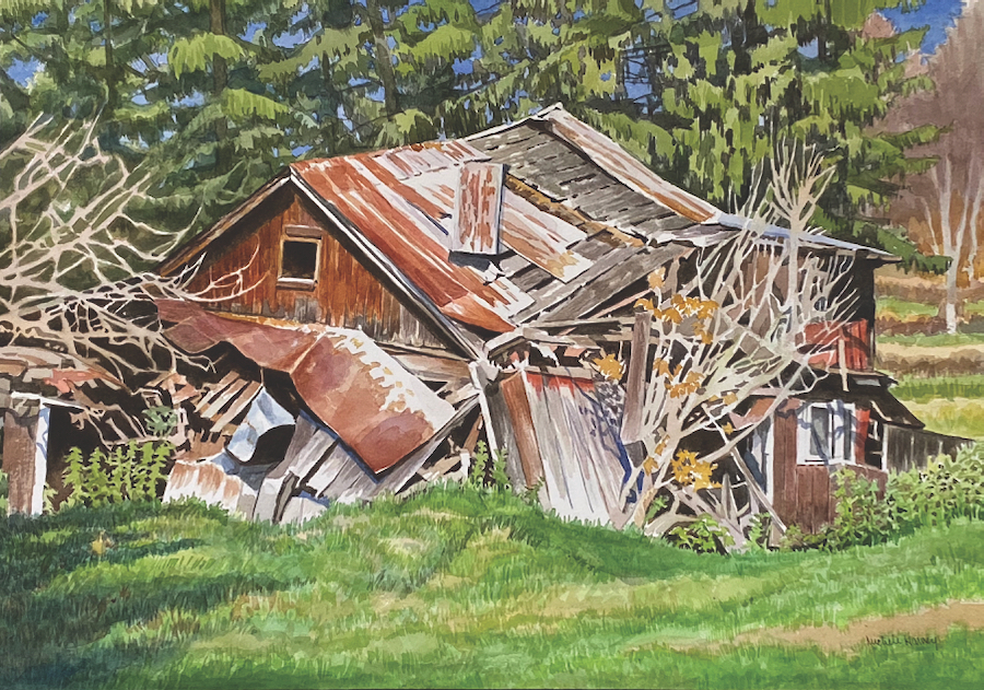 Michele Harvey's watercolor, Collapsed