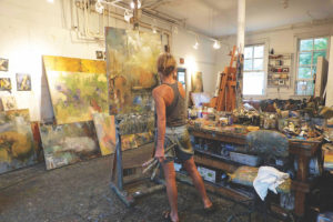 Cynthia Packard in her studio