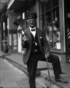 Walter T. Smith, the last “real” town crier, ca. 1927. (Photo University of Massachusetts Amherst Libraries)