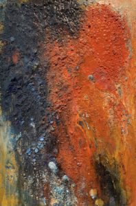 Red Dwarf #6 is a mixed media work by the late Yeffe Kimball, who claimed Osage heritage.