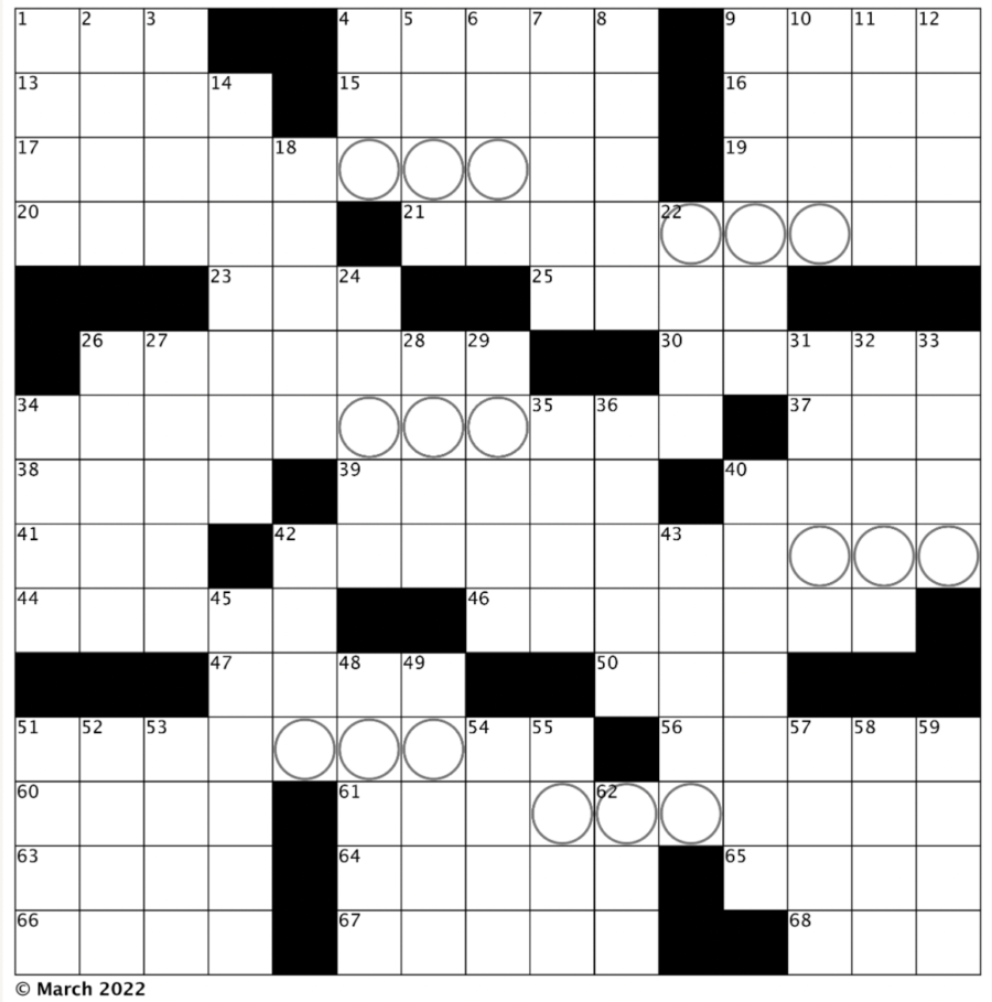 Crossword Whiteout! VI Quiz