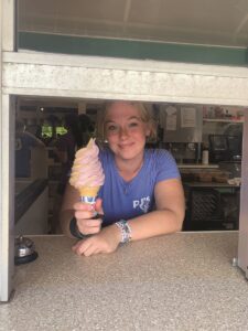 lactose intolerant doomer girl regrets eating ice cream. milk